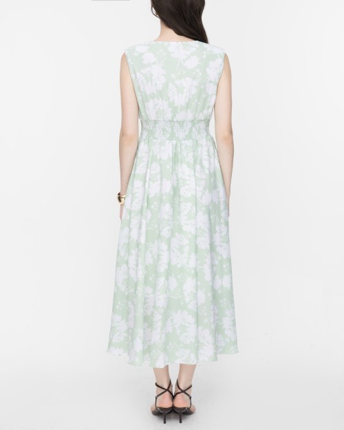SIXDO V-Neck Woven Flared Dress